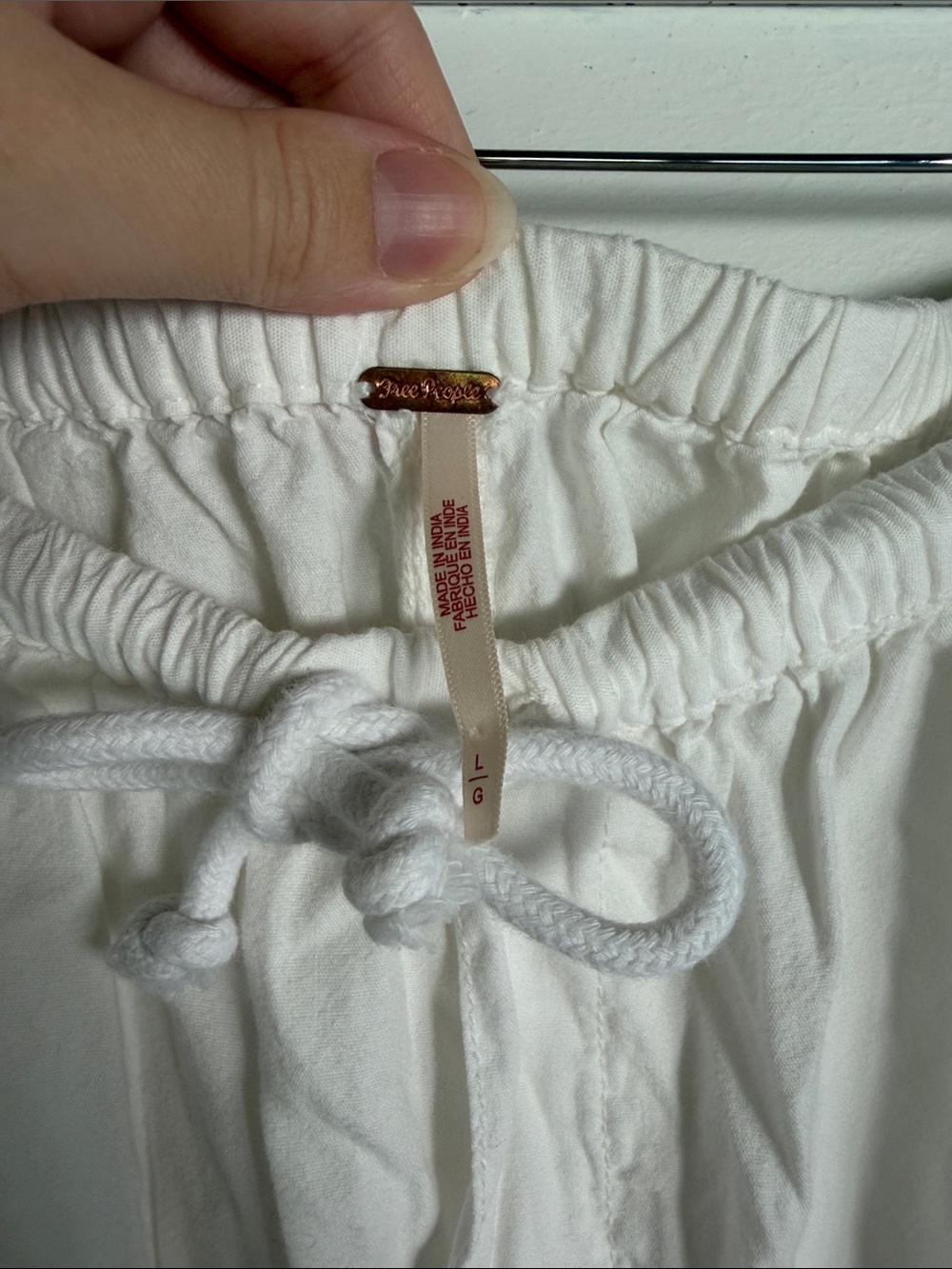 Free People White Maxi Skirt with Side Drawstring Details - Picture 3 of 7